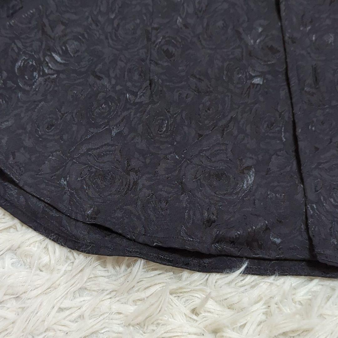 希少 L トルネードマート 光沢 ドレスシャツ 黒 薔薇 ホスト系 V