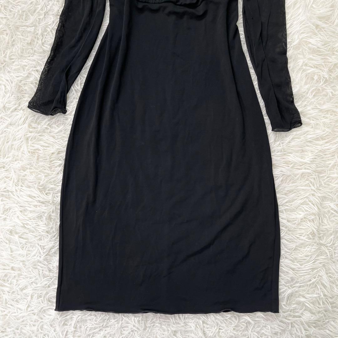 大きいサイズ 美品 アルマーニコレツォーニ ワンピース ドレープ 42 XL 黒
