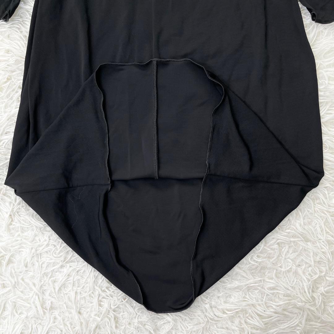 大きいサイズ 美品 アルマーニコレツォーニ ワンピース ドレープ 42 XL 黒