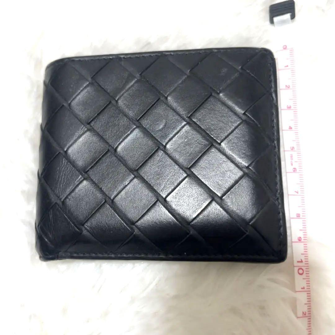 ボッテガヴェネタ マキシイントレ 二つ折り財布 黒 ブラック イントレチャート