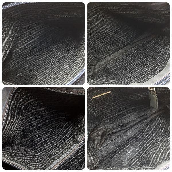 ◆美品◆ プラダ PRADA ハンドバッグ 鞄 三角プレート 紺 ネイビー系