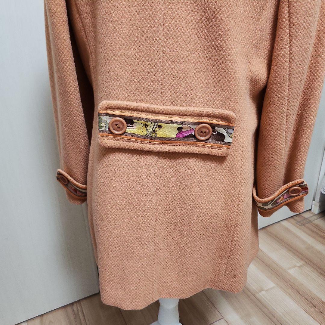 レオナール コート ピンクオレンジ