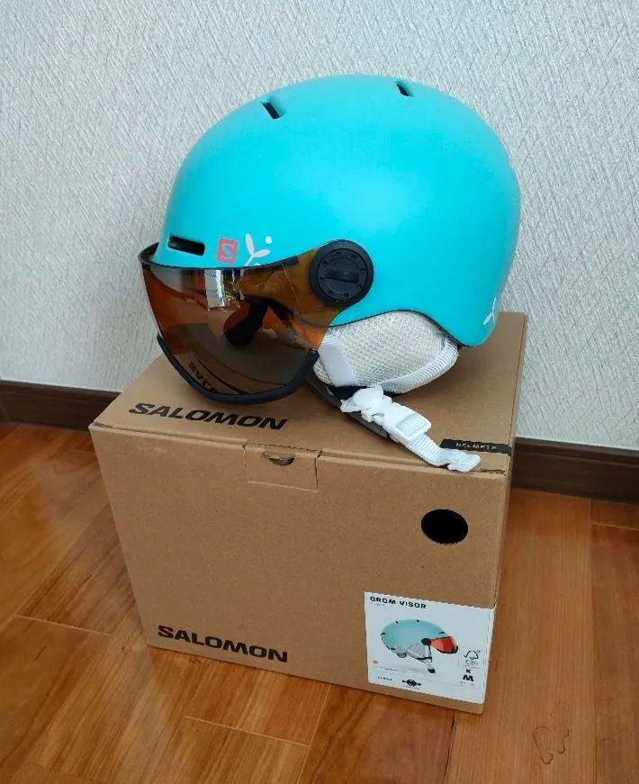 SALOMON GROM VISOR ヘルメット 水色 キッズ　サロモン