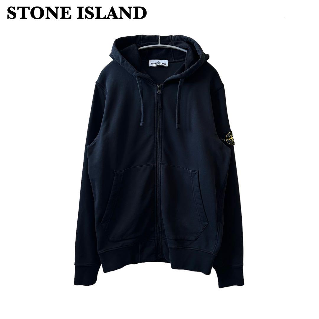 《R》stone island ジップアップパーカー　M 黒　21ss