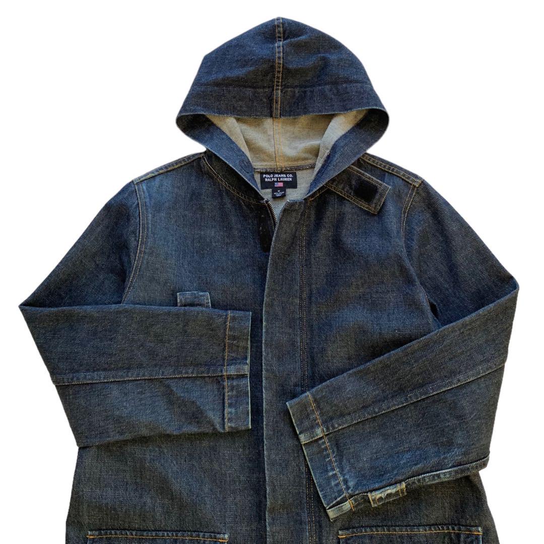 90s POLO JEANS RALPH LAUREN デニムフーデットコート
