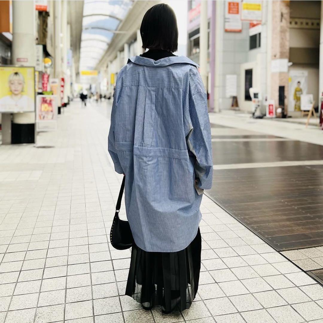 美品✨ NAKAGAMI ナカガミ 元sacai ビッグストライプシャツ