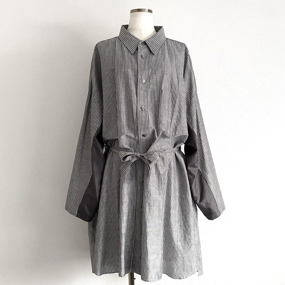 国内外の人気集結！ 美品✨ NAKAGAMI ナカガミ 元sacai ビッグストライプシャツ シャツ+ブラウス(長袖+七分)