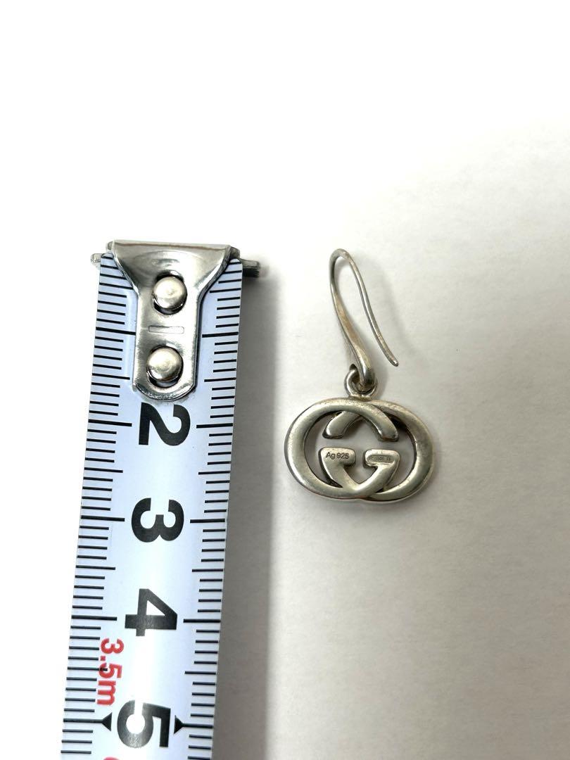 GUCCI ダブル Gロゴ フック シルバーピアス 925