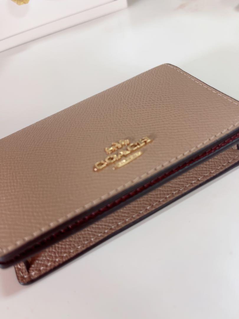 COACH 名刺入れ ベージュ ワインレッド小物