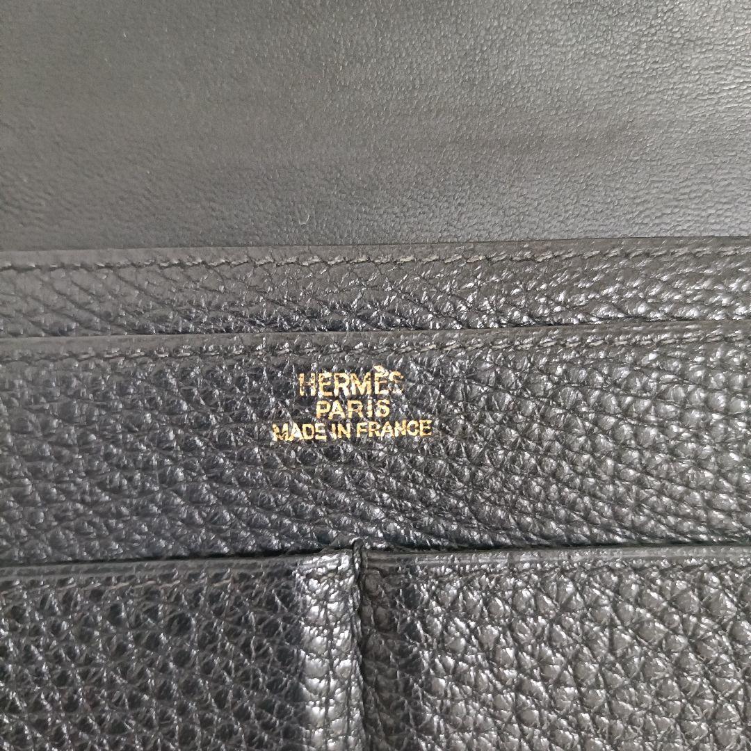 エルメス ドゴン ブラック 黒 長財布 二つ折り HERMES