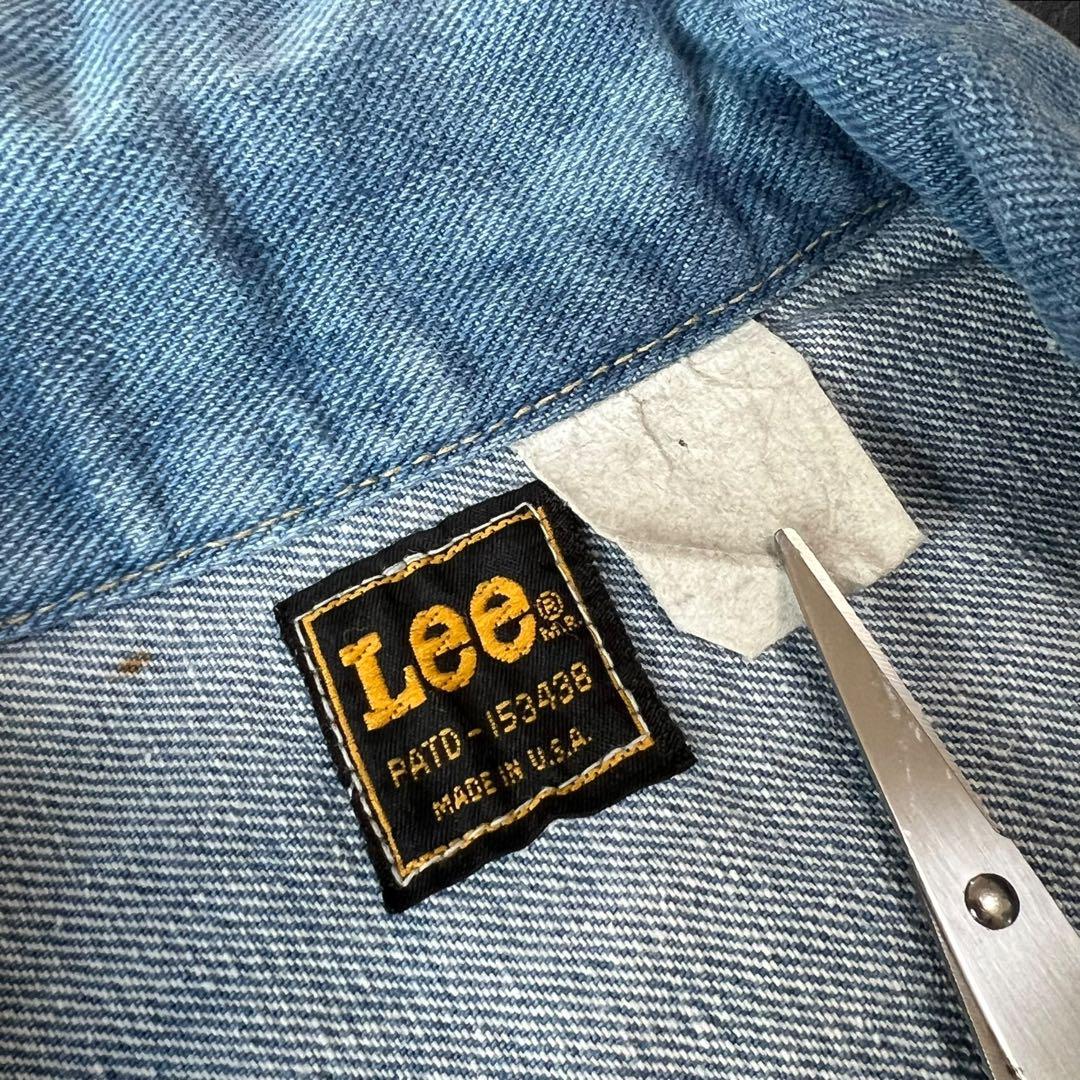レア Lee USA製 古着 デニムベストジャケット ブルー アジャスター