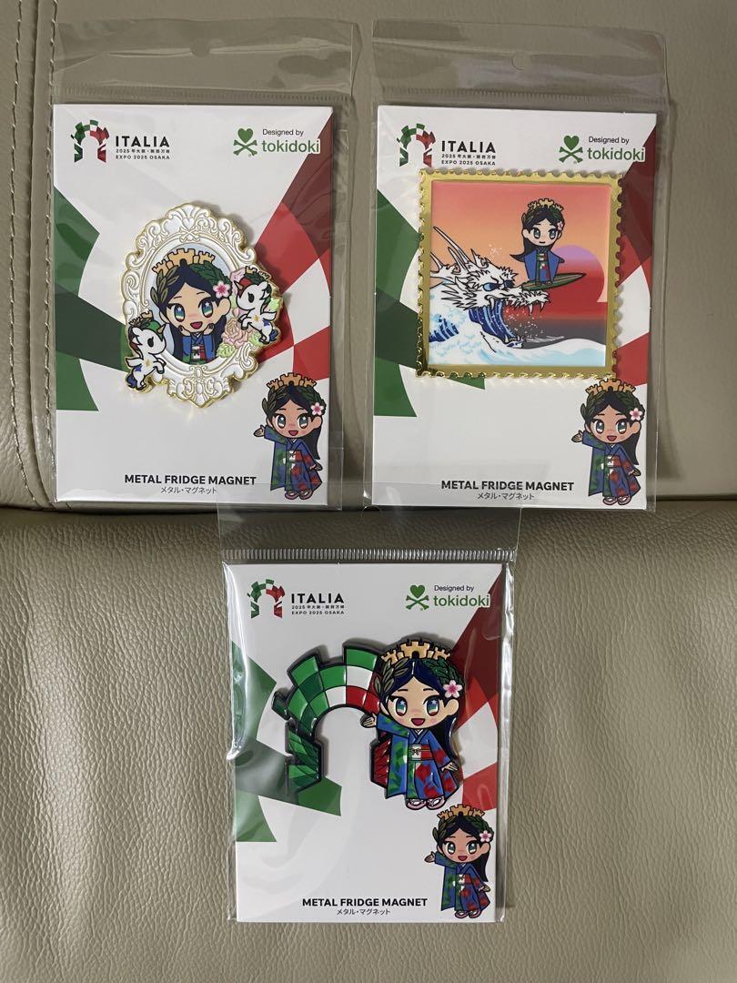 大阪万博 イタリア館 イタリアちゃん メタルマグネット3種コンプリートセット