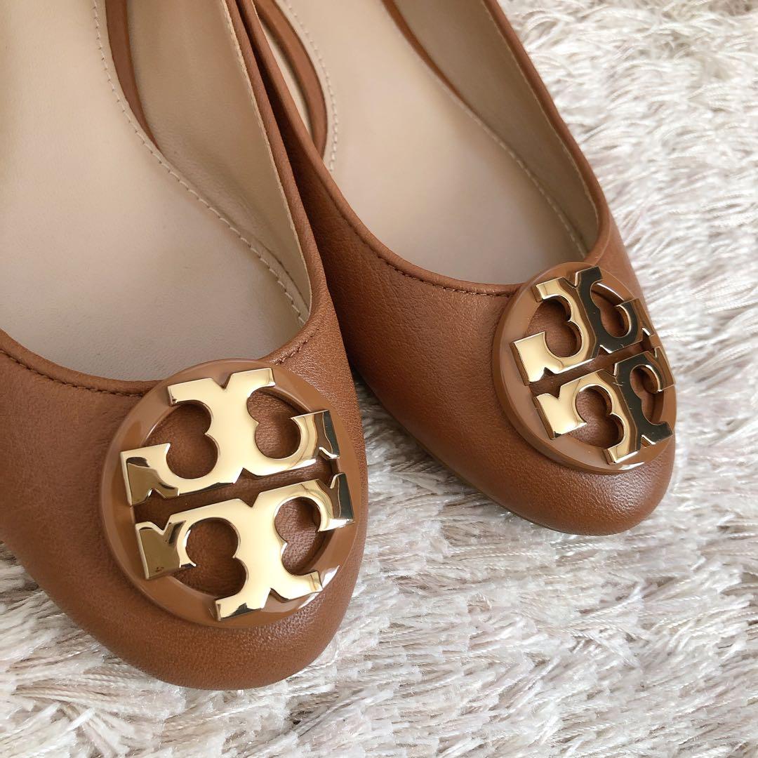 美品✨トリーバーチ フラットシューズ キャメル ゴールド金具