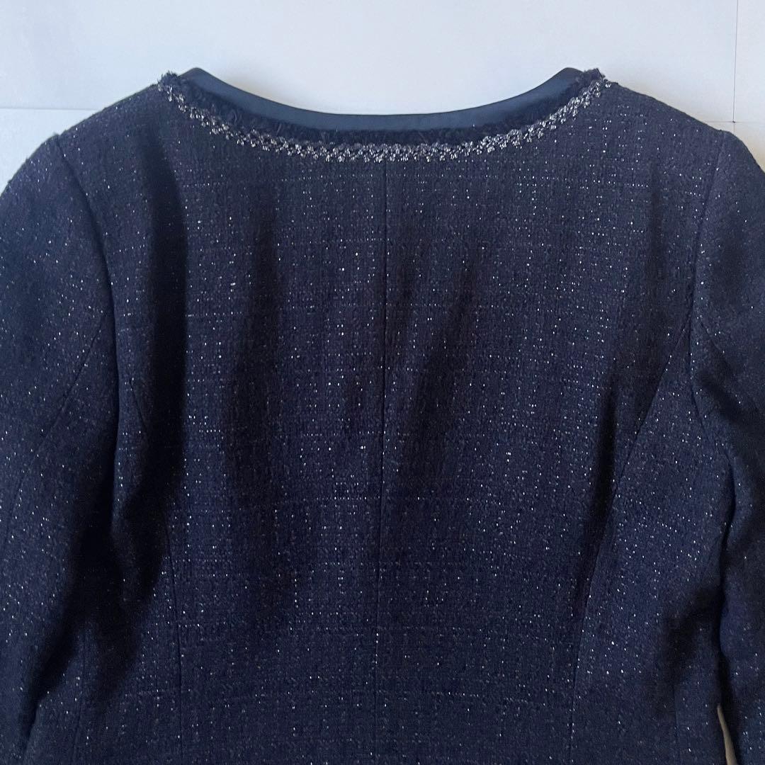 アンタイトル ノーカラージャケット ツイード ジャケット ラメ