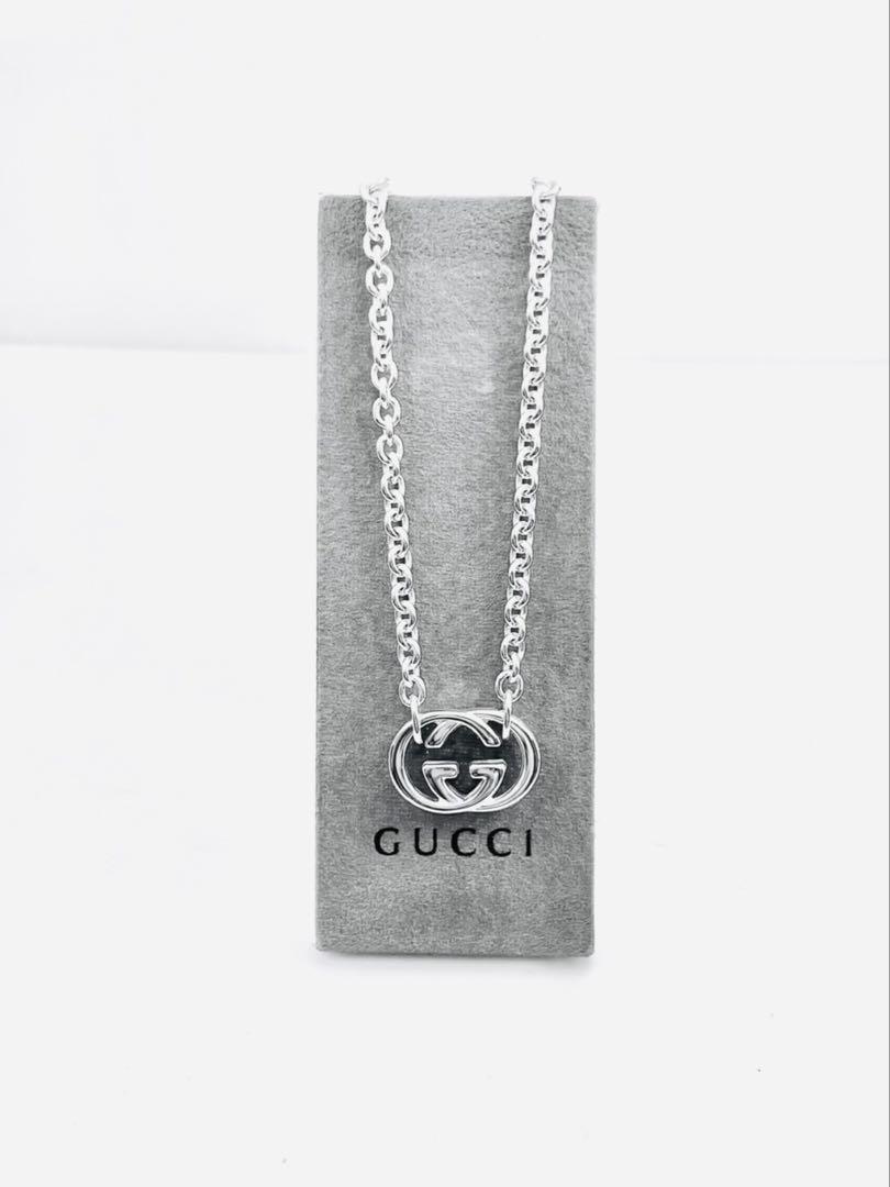 【超美品】GUCCI WGロゴ ネックレス 男女兼用 ペンダント SV925