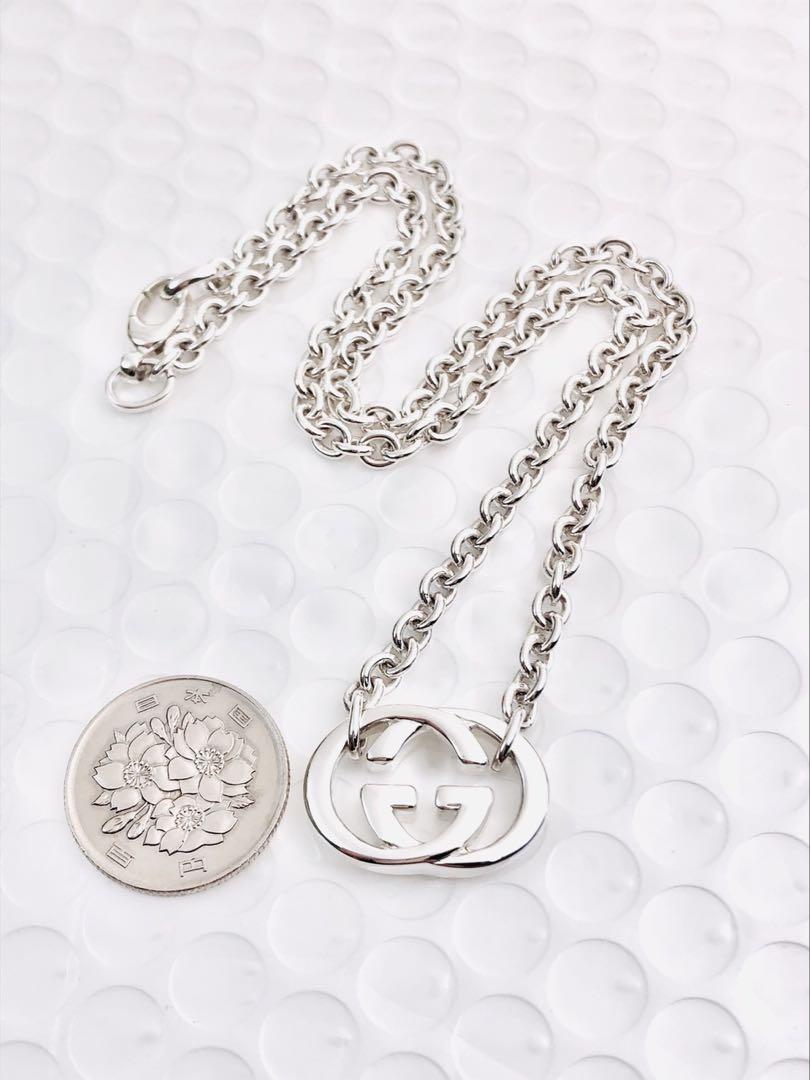 【超美品】GUCCI WGロゴ ネックレス 男女兼用 ペンダント SV925