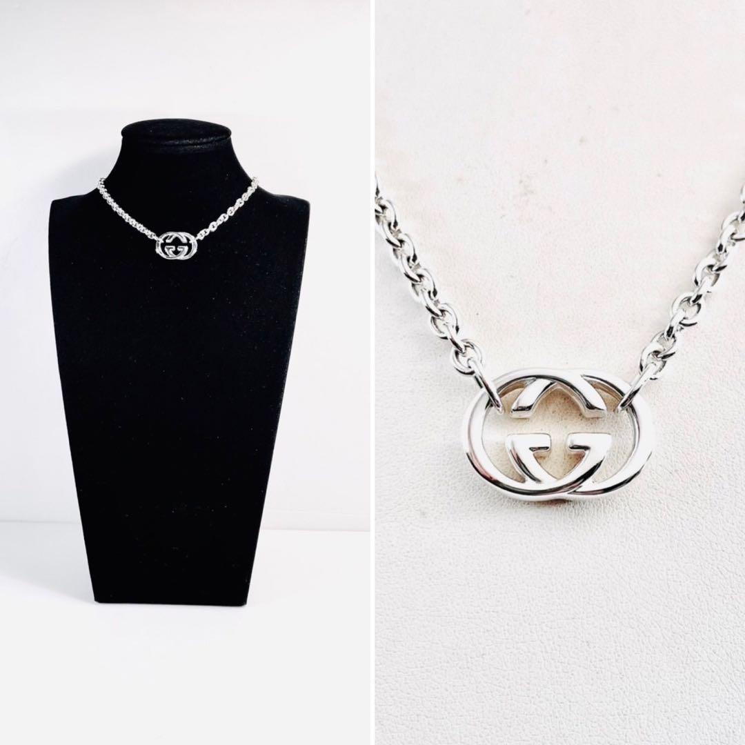 【超美品】GUCCI WGロゴ ネックレス 男女兼用 ペンダント SV925