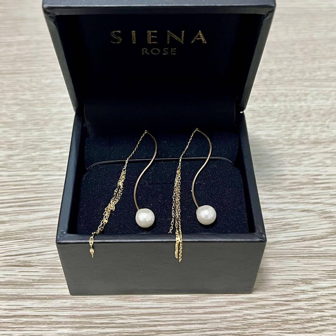 SIENA ROSE K10 チェーン ピアス パールキャッチ