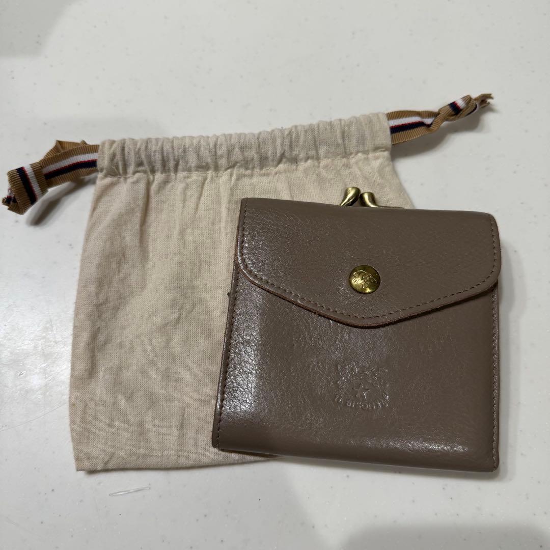 イルビゾンテ ラウンドスナップ二つ折り財布 グレー コンパクト折り財布ILBISONTE