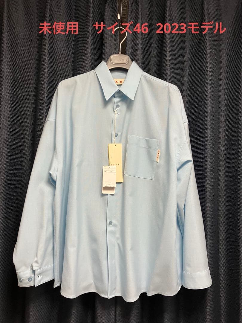 未使用　マルニトロピカルウールシャツ46 2023