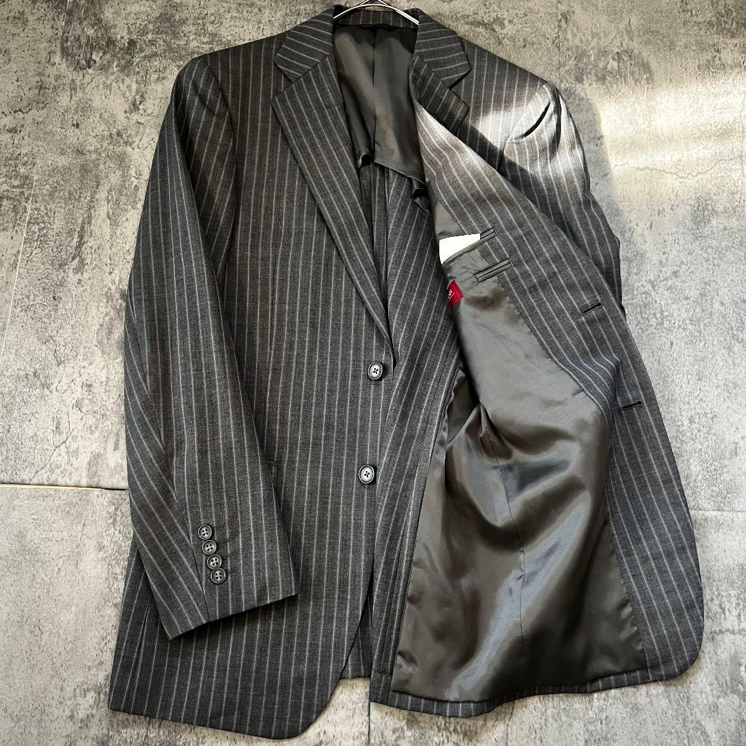 極美品【ダーバン】（94A6）スーツ セットアップ ストライプ ウール100%
