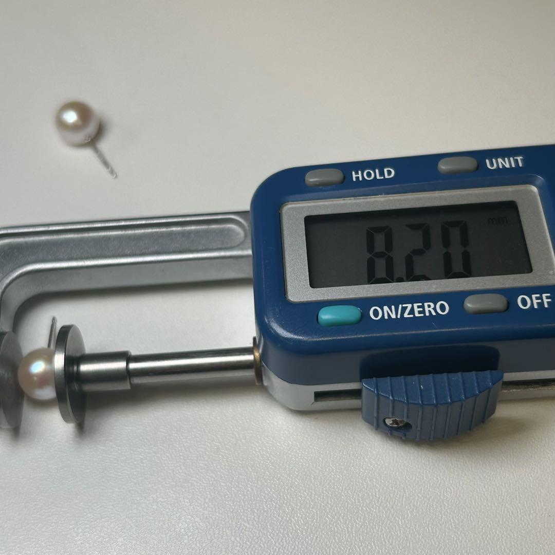 684本真珠パールピアス あこや真珠8mm K14WG 巻厚越物