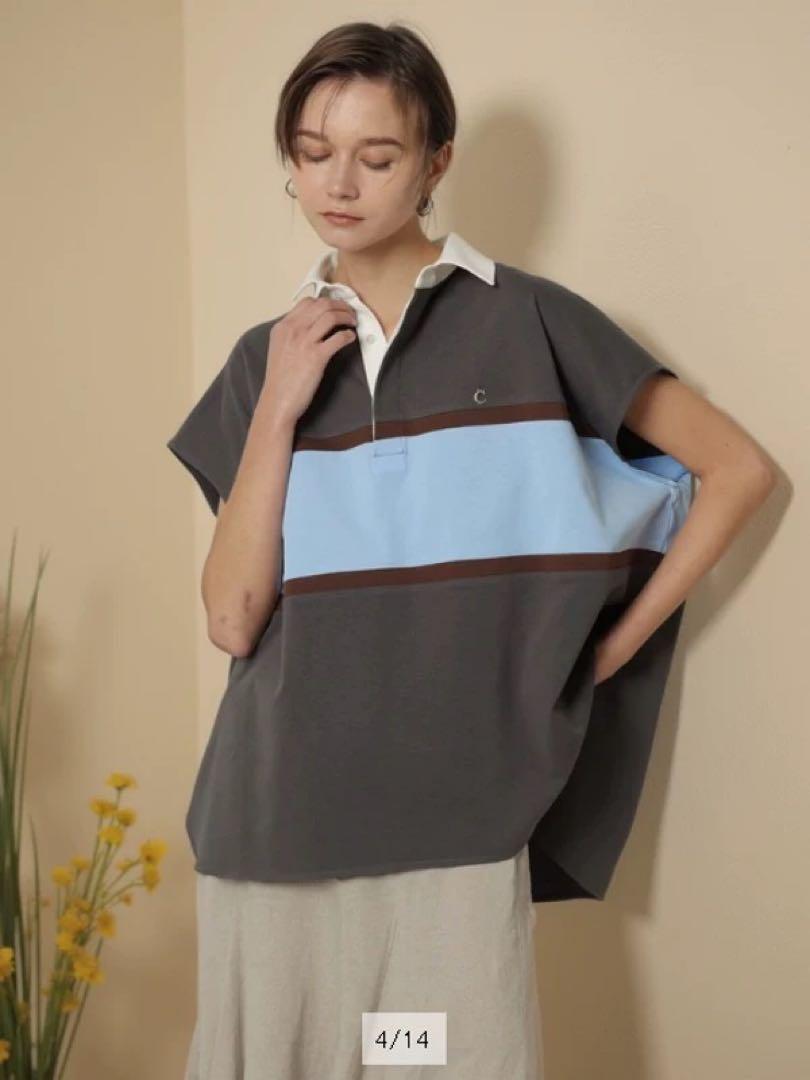 CADUNEカデュネ ラガーカットソー　グレー×ブルー CADUNE ラガーカットソー - メルカリ