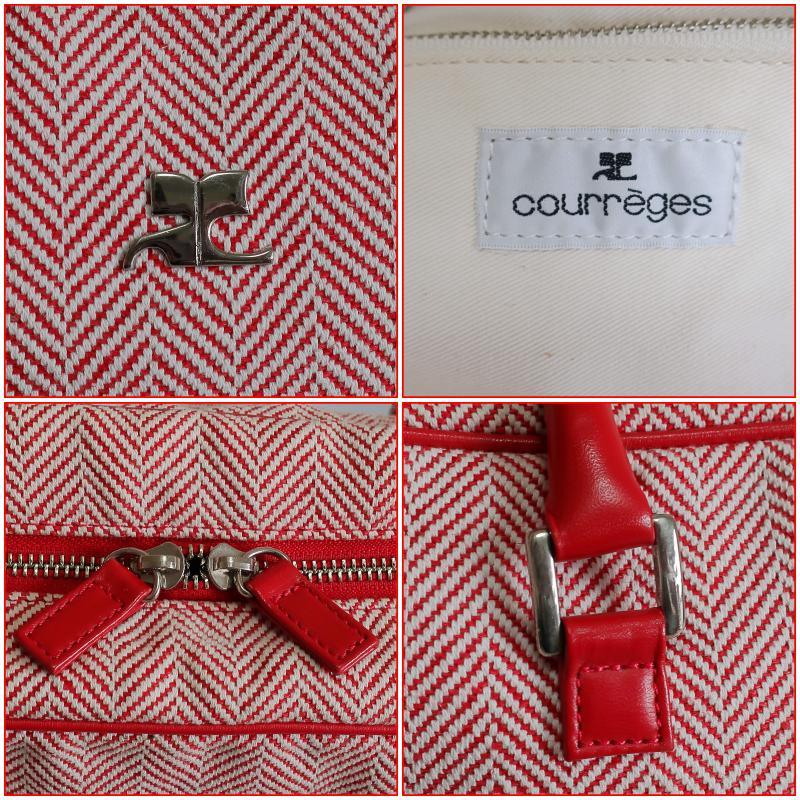 正規品 クレージュ courreges ハンド ミニボストン バッグ 特大ロゴ