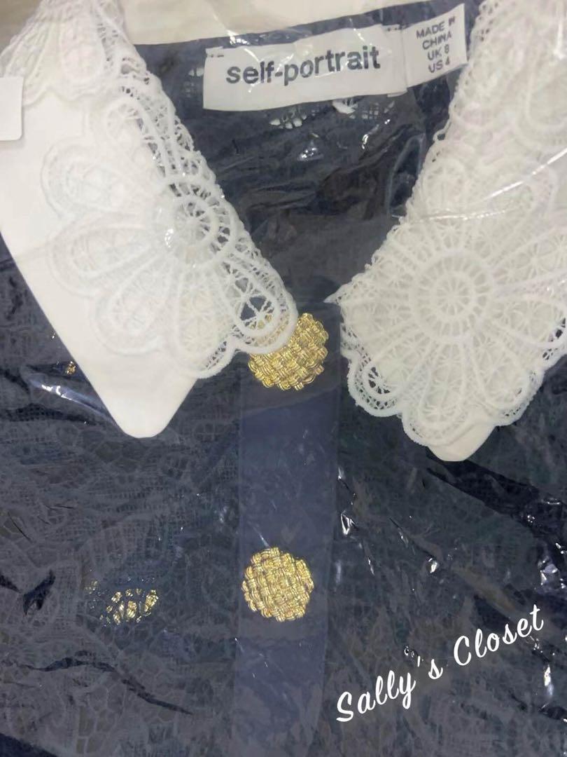 ❤️秋人気作 新品♡ SelfPortrait 紺色刺繍ワンピース♡　472