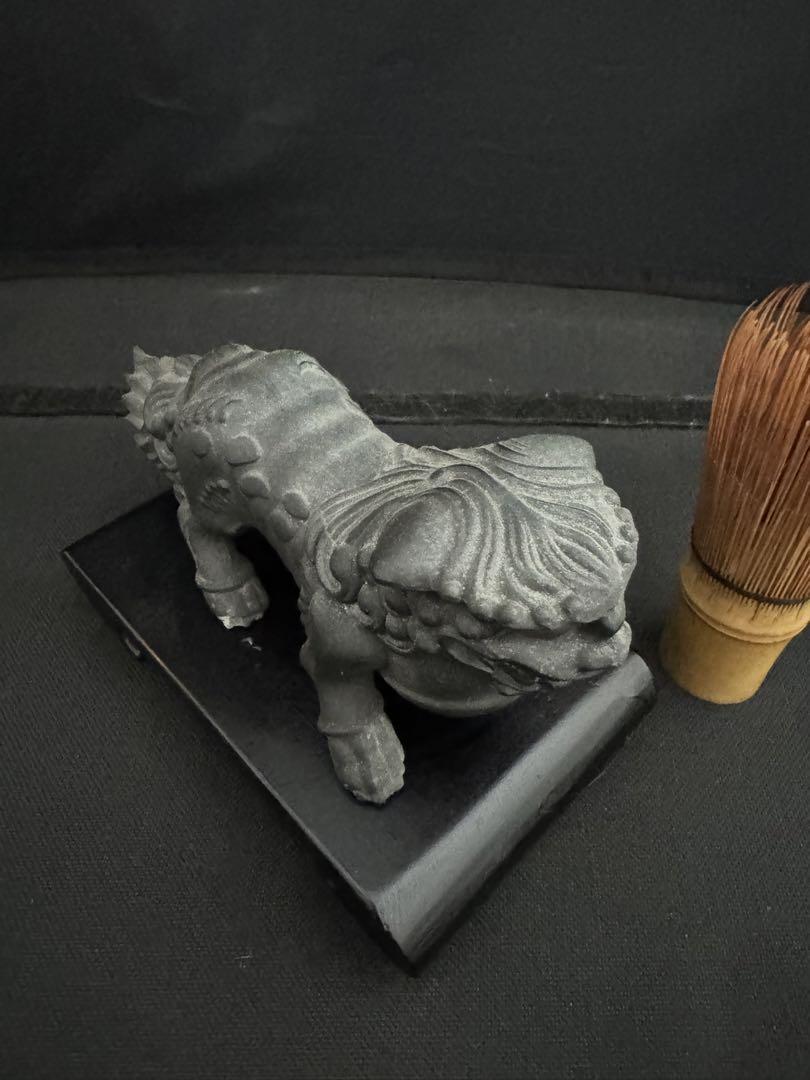 獅子　陶器　台座　置物　開運　魔除　風水　骨董　古美術 インテリア　アンティーク