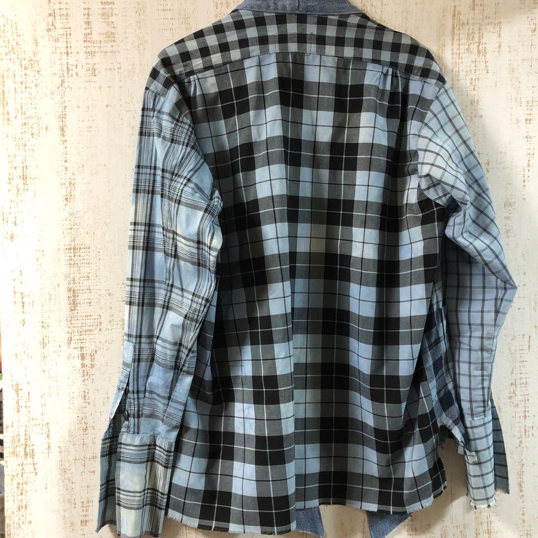 GREG LAUREN グレッグ ローレン デニムコンビチェック　サイズ4