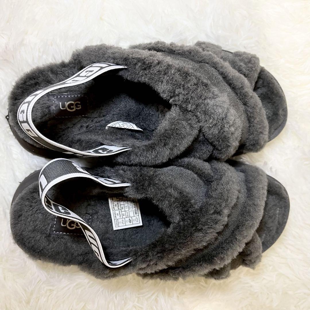 UGG DISCO CROSS SLIDE 24〜23.5 グレー
