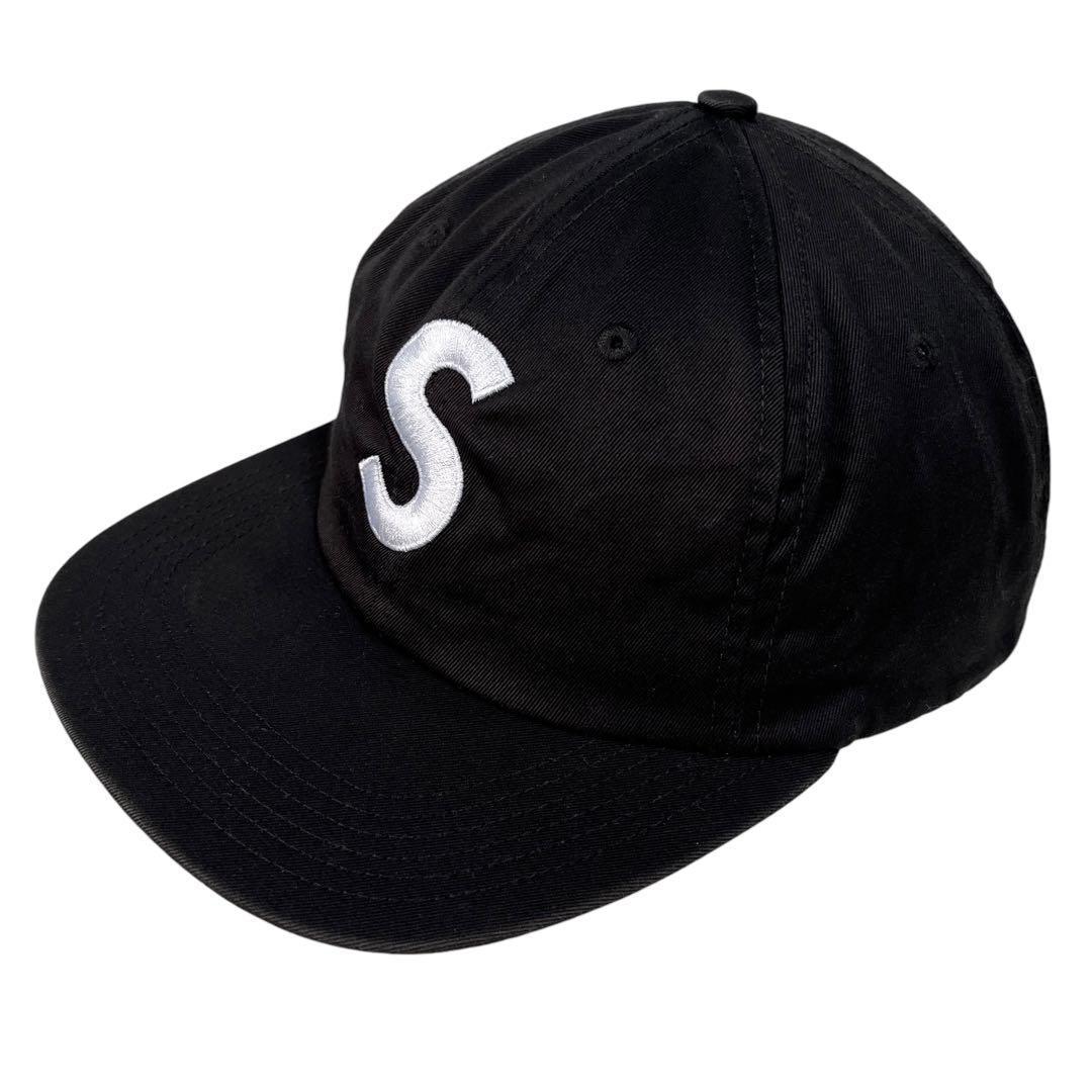 8745_1 Supreme シュプリーム Sロゴ 6パネル キャップ ブラック