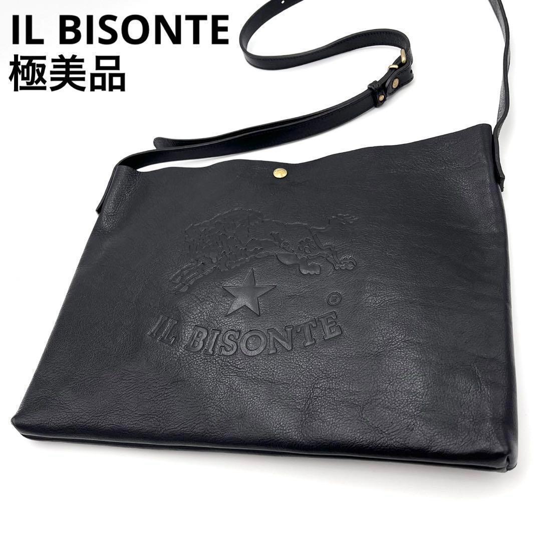 【最終価格】【現行】美品イルビゾンテ ボディ サコッシュ バッグ ロゴショルダー ☆人気【IL BISONTE】クロスボディバッグ ロゴ型押し カラー豊富