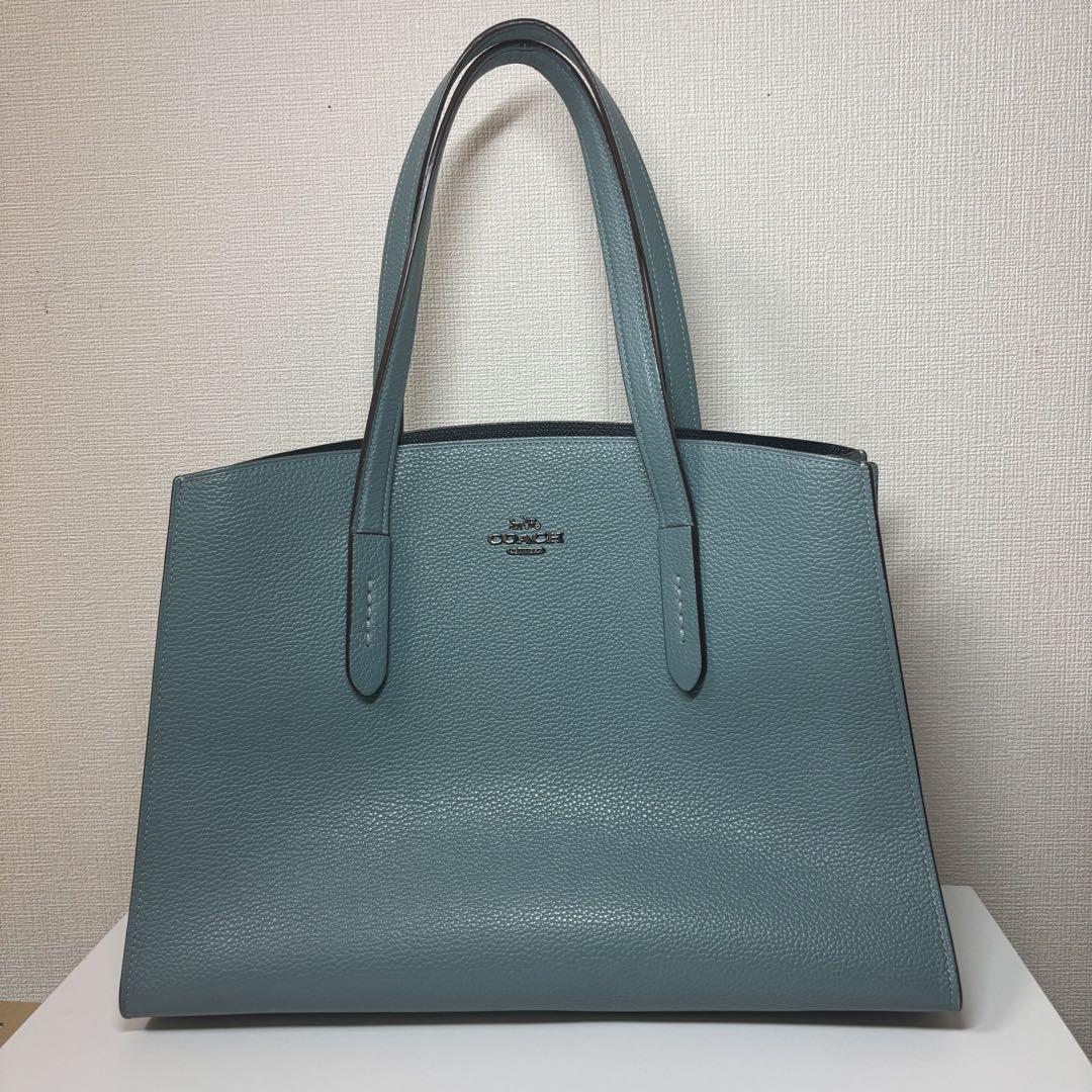 【値下げ可】COACH トートバッグ 25137 ブルーグリーン