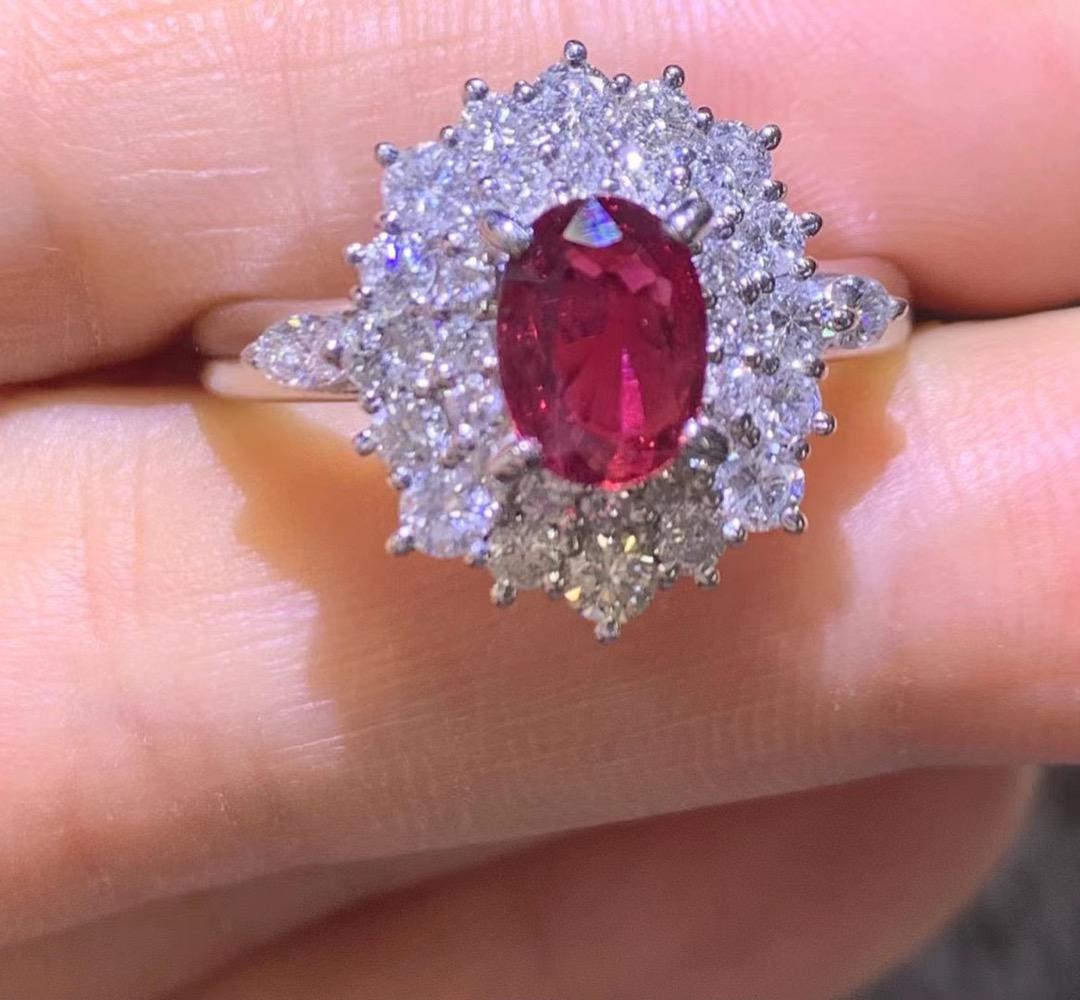 0.85ct ルビー ダイヤモンドリング k18