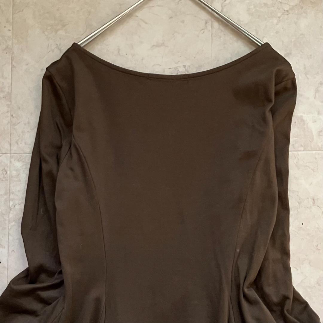 JENNEジェンヌ ボリュームフレアカットワンピース ブラウン 日本製 M