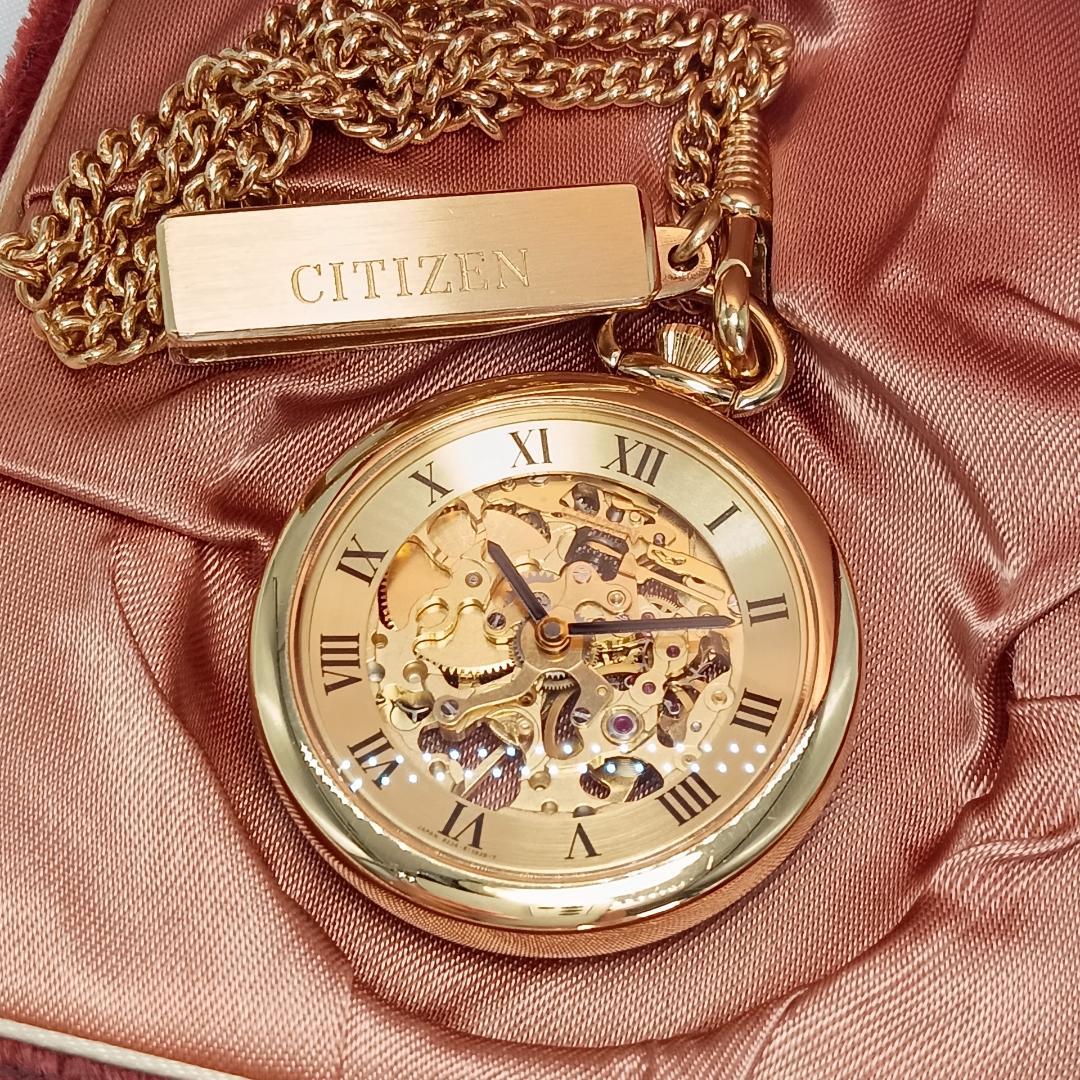 CITIZEN スケルトン 手巻き 懐中時計 ゴールド 8234-824369KCitizen