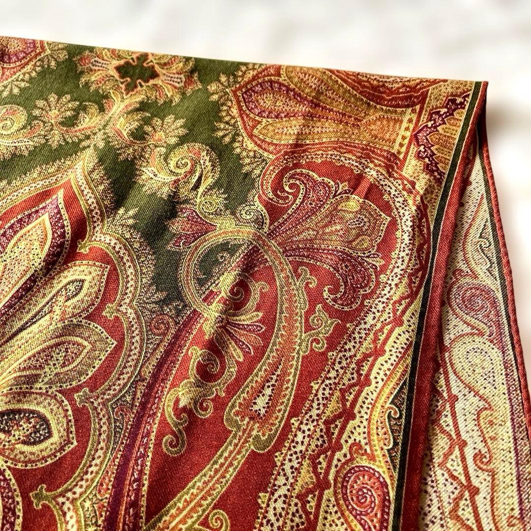 極美品 ETRO エトロ 大判ショール ペイズリー柄 ウール×シルク イタリア製 極美品 ETRO エトロ 大判ショール ペイズリー柄 ウール×シルク イタリア製