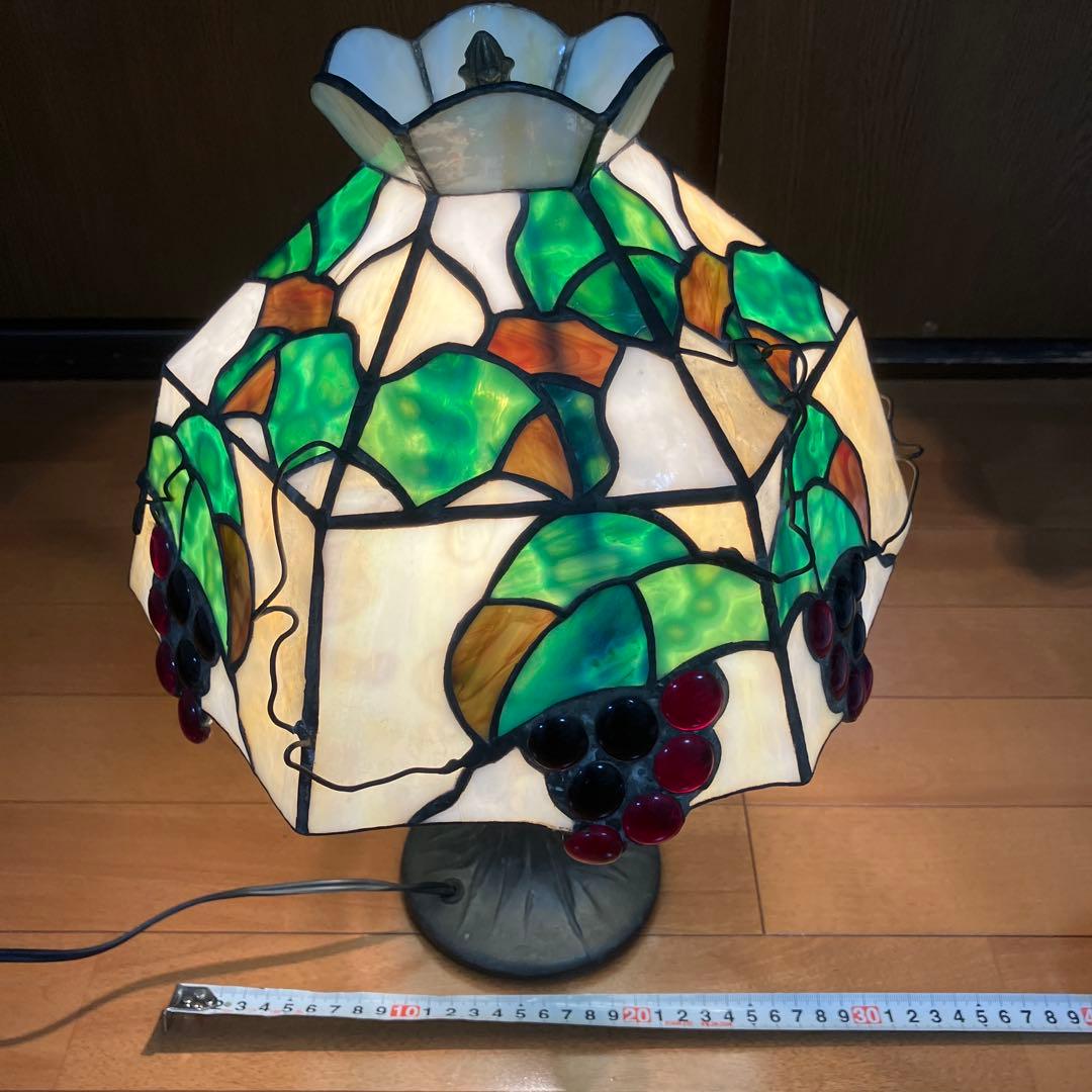 ステンドグラスランプ 緑と白