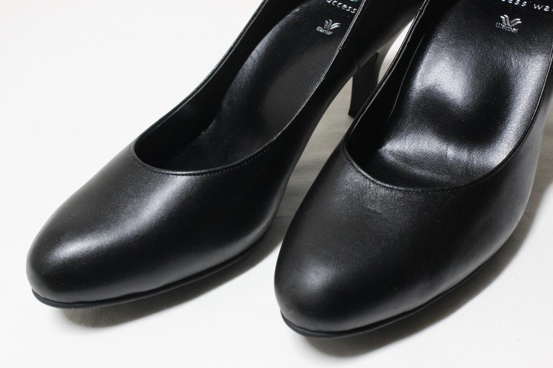 24【美品】ワコール サクセスウォーク パンプス 22 1/2 E ラウンドトゥ