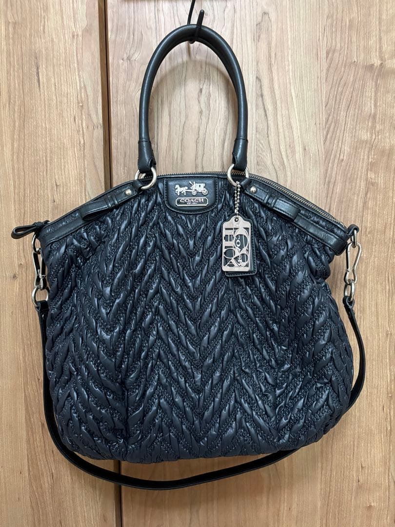 COACH コーチ 銀馬車 70周年記念 ハンドバッグ 黒 ブラックL