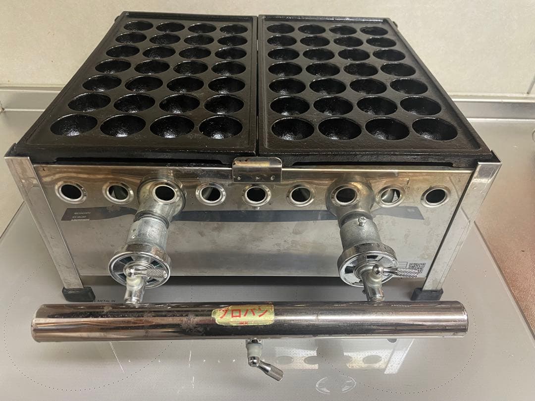 ガス式たこ焼き器 56穴 ステンレス製傷や汚れあり