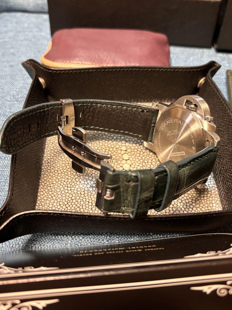 オフィチーネパネライ用 クロコダイル レザーベルト グリーン PANERAI