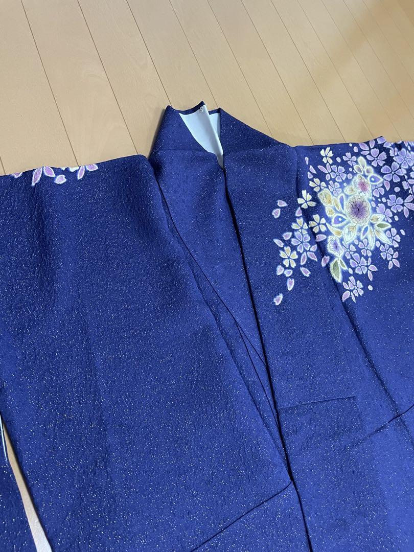 美品　振袖　振り袖　正絹　辻ヶ花　紫　成人式