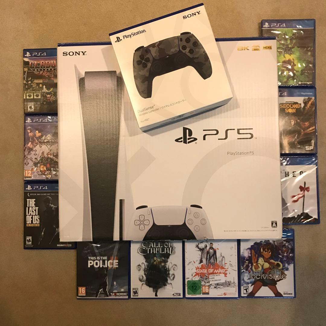 SALE 12/8 までPs5 本体+コントローラー新品+ps4(10ゲーム) 最旬