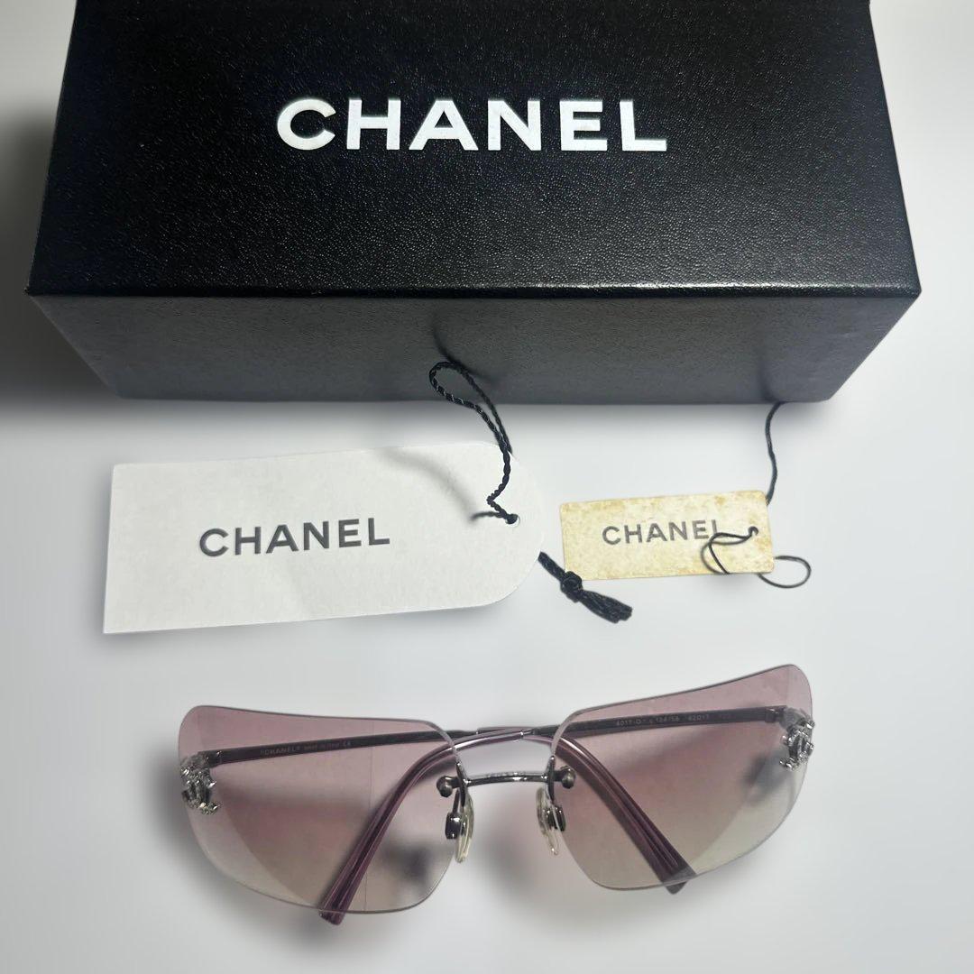 シャネル　CHANEL　ビンテージ　サングラス　ピンク　ベージュ　グラデーション