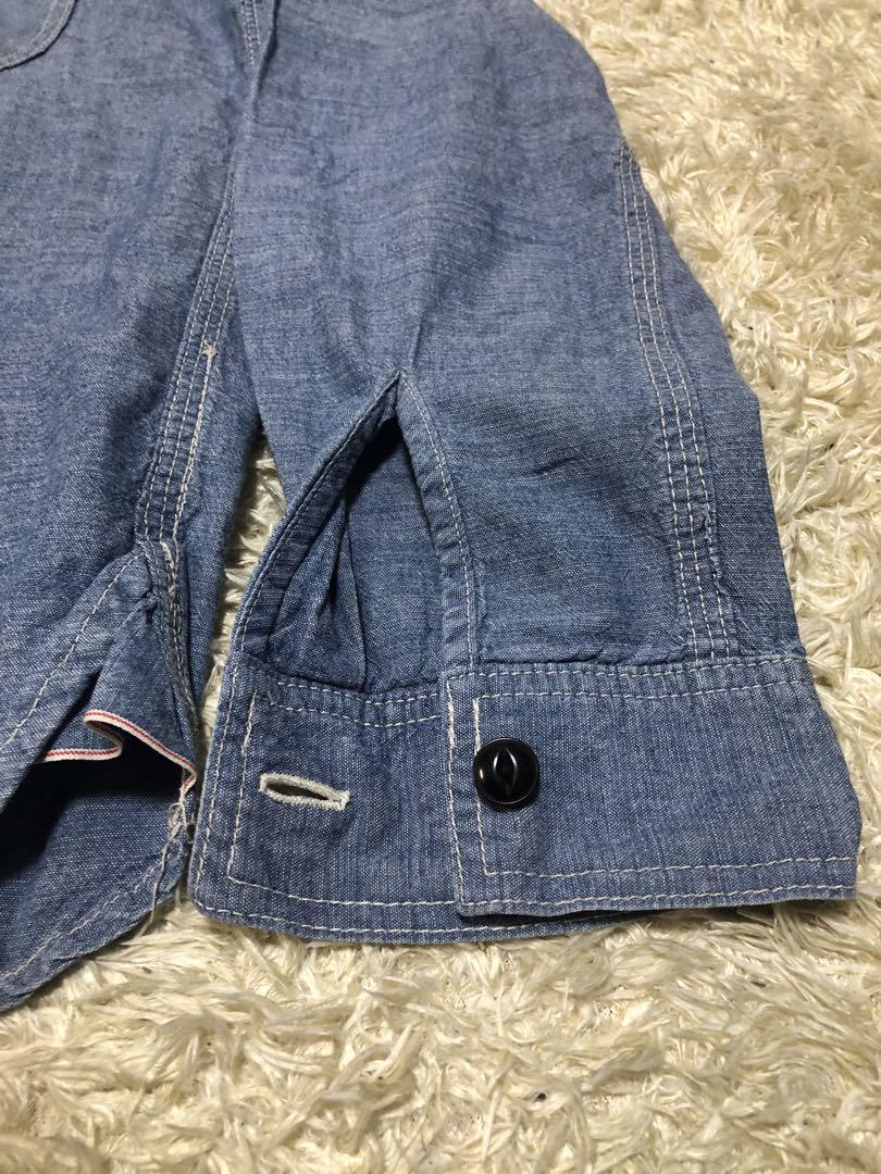 極美品　40s 復刻　ファイブブラザー　シャンブレーシャツ　チンスト　マチ付き 極美品 40s 復刻 ファイブブラザー シャンブレーシャツ
