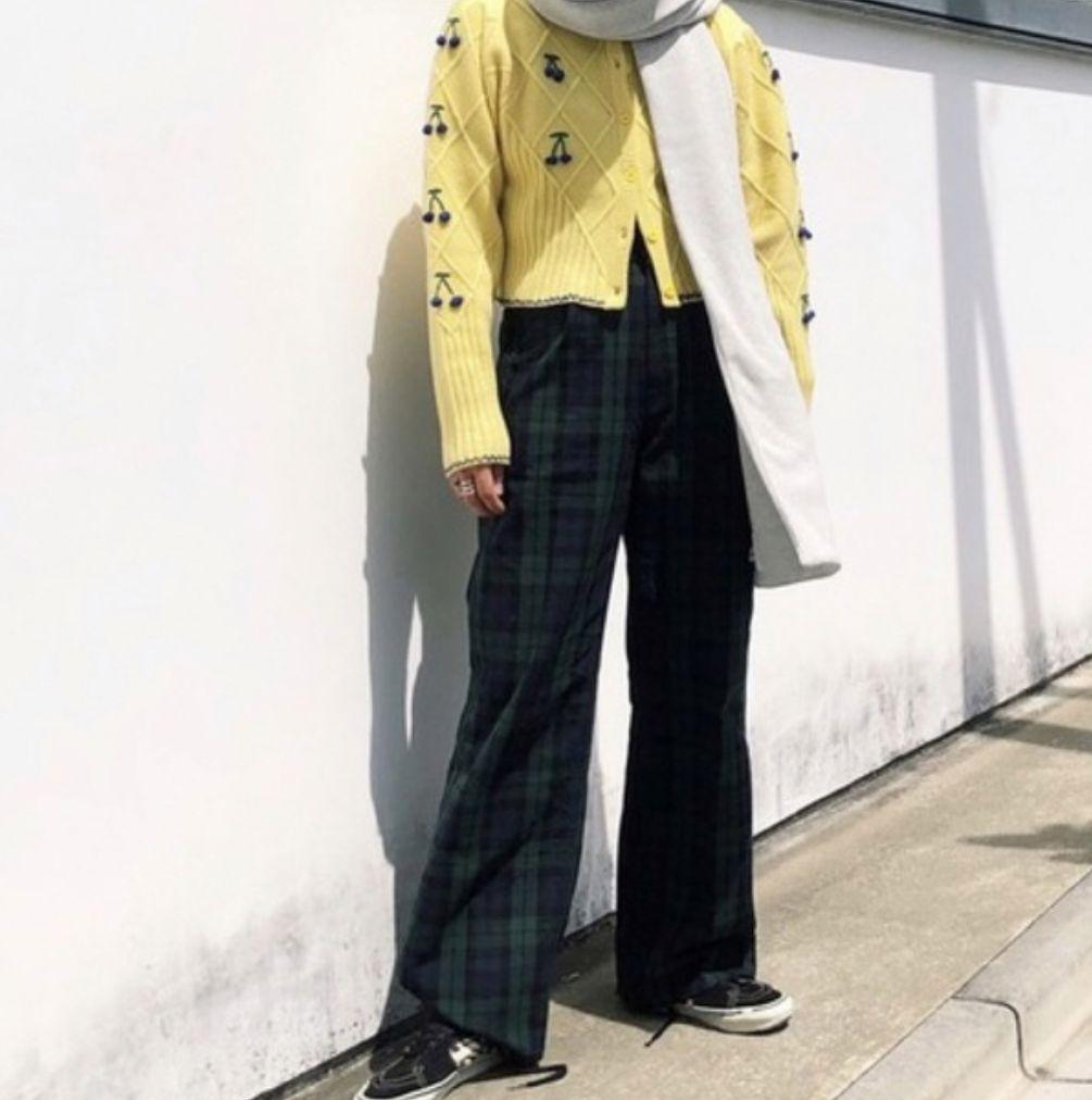 限定値下げHOLIDAY TUCK CHECK PANTS　1
