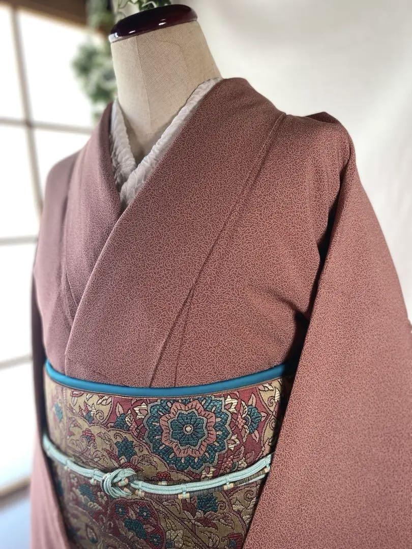 江戸小紋と花更紗風名古屋帯セット